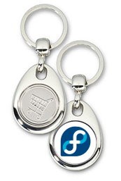 Schlüsselanhänger - Metall - Fedora - Einkaufswagen-Chip