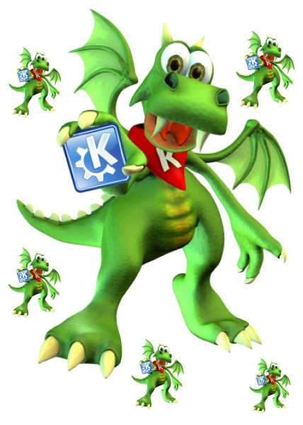 Maxi-Sticker - KDE Konqui A4