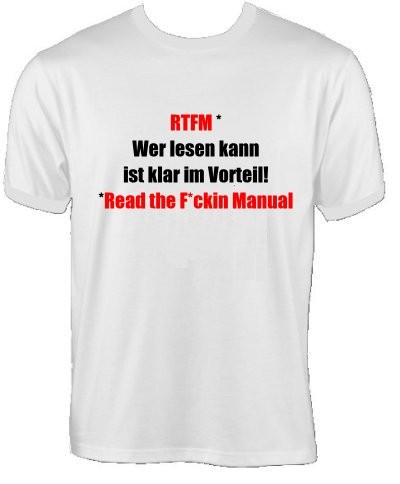 T-Shirt - RTFM - Wer lesen kann, ist klar im Vorteil