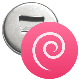Flaschenöffner + Magnet - Debian Logo einfach